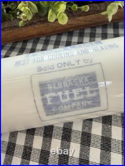 Rare Antique Milk Glass Advertising Rolling Pin Pekin Coal Nebraska Fuel Co 18