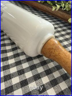 Rare Antique Milk Glass Advertising Rolling Pin Pekin Coal Nebraska Fuel Co 18