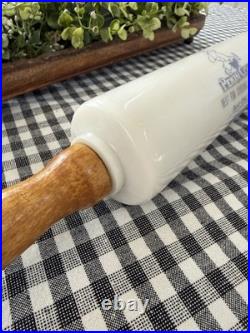 Rare Antique Milk Glass Advertising Rolling Pin Pekin Coal Nebraska Fuel Co 18