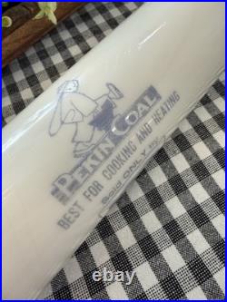 Rare Antique Milk Glass Advertising Rolling Pin Pekin Coal Nebraska Fuel Co 18