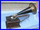 Rare-Antique-Model-P2-Victor-Talking-Machine-Horn-Phonograph-Gramophone-Hmv-01-cdft