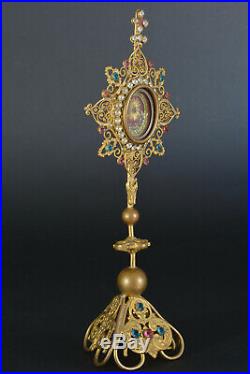 Rare Antique Monstrance reliquary St Mark the Evangelist Apostle First Relic