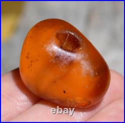 Rare Antique Real Natural Amber African Trade Bead Tribally Used From Mauritania
