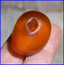 Rare Antique Real Natural Amber African Trade Bead Tribally Used From Mauritania