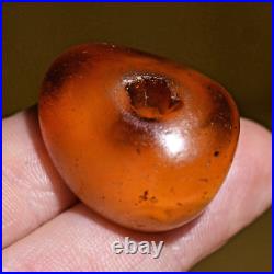 Rare Antique Real Natural Amber African Trade Bead Tribally Used From Mauritania
