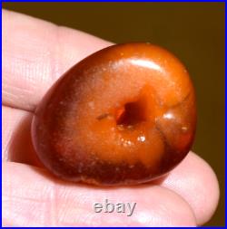Rare Antique Real Natural Amber African Trade Bead Tribally Used From Mauritania