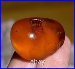 Rare Antique Real Natural Amber African Trade Bead Tribally Used From Mauritania