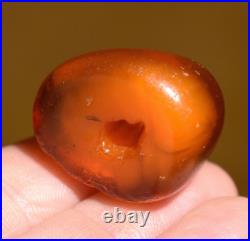 Rare Antique Real Natural Amber African Trade Bead Tribally Used From Mauritania