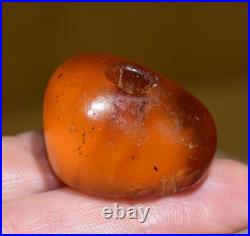 Rare Antique Real Natural Amber African Trade Bead Tribally Used From Mauritania