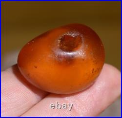 Rare Antique Real Natural Amber African Trade Bead Tribally Used From Mauritania