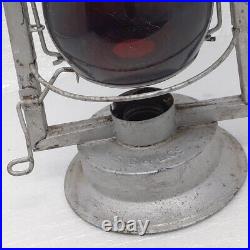 Rare Antique Tin Tubular S. G. & L. Co Lever Lift No. 0 Lantern Red GlassGlobe