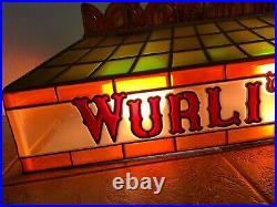 Rare Antique/ Vintage Hanging Wurlitzer Jukebox/ Piano Stained Glass Look Light