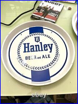 Rare Antique White & Blue 1953 Hanley Beer & Ale Beer Tray