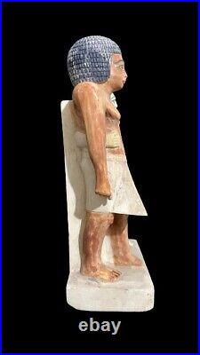 Rare Block Statue Of Family Old Kingdom Authentic Ancient Egyptian Artifact