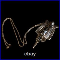Rare Egyptian Antiques God Osiris as Amulet and Pendant Made Pure Silver? BC