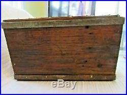 Rare Handcrafted Antique Tool Caddy Chest Box Wood Carpenter Primitive Brass