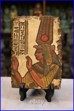 Rare Pharaonic Stela of Nefertari Authentic Ancient Egyptian Artifact 1250 BC
