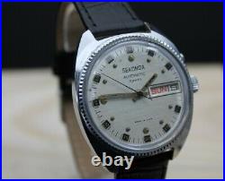 Rare Soviet? VINTAGE Watch SECONDA SILVER DIAL Collectible Automatic 31j USSR