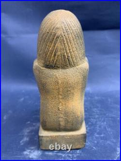 Rare Statue of The Seated Scribe & Key of Life Authentic Egyptian Antiquities BC