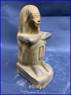 Rare Statue of The Seated Scribe & Key of Life Authentic Egyptian Antiquities BC