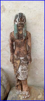 Rare Wooden statue Ancient Egyptian Antiquities God Horus Egyptian falcon BC