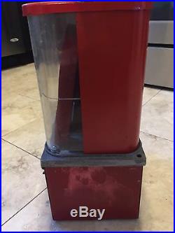 Red Baseball Gum Gumball Machine 1958 One Cent Penny Vending Machine Antique