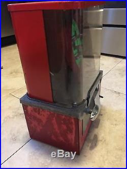 Red Baseball Gum Gumball Machine 1958 One Cent Penny Vending Machine Antique