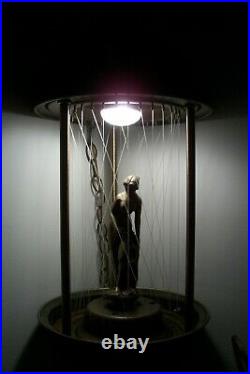 Retro Vintage 70's Rain Mineral Oil Metal Hanging Swag Lamp 30 Nude Goddess