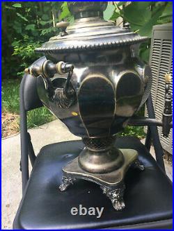 Russian antique silver plated samovar, Norblin factory