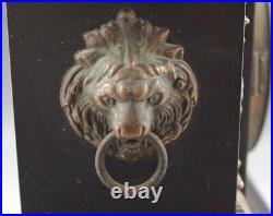 SETH THOMAS ORNATE MANTLE CLOCK 1880's ADAMANTINE LION'S HEADS WithKEY ANTIQUE