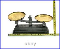 Scale with Brass Plates French Antique Kitchen Decor