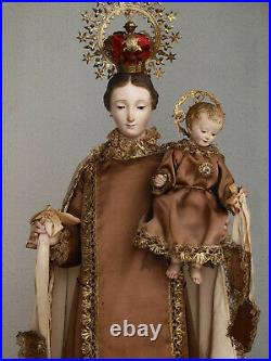 Scapular of Our Lady of Mount Carmel Cage Doll Spanish Colonial Santos Antique