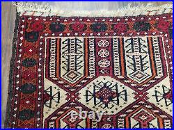 Semi Antique Collectible Afghan Tribal Rug Small Turkoman Rug 2'2 x 3'6