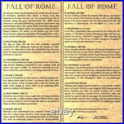 Set of 10 Boxed Bronze Coins Featuring Fall of Rome Theme Collection