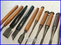 Set of 19Antique Japanese Woodworking Tools & Carving GougesChisels Hand Plane