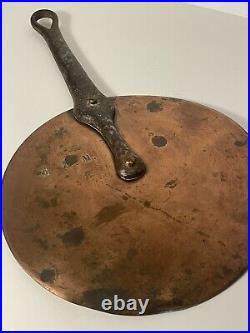 Set of copper pans Villedieu antique
