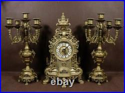 Set of pair Of Vintage Big Brass Candelabras (clock NOT included)