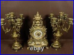 Set of pair Of Vintage Big Brass Candelabras (clock NOT included)
