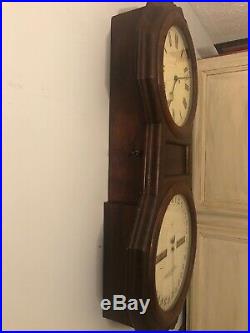 Seth Thomas Double Dial Calendar Estate 1876 Clock, Antique 8 Day-See Video