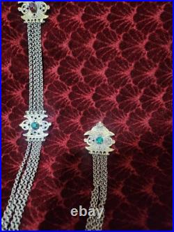 Silver chain jewelry kostek, antique silver pocket watch chain, revolver chain