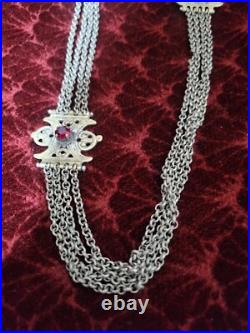 Silver chain jewelry kostek, antique silver pocket watch chain, revolver chain