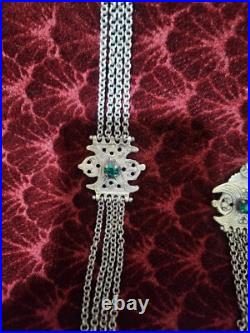 Silver chain jewelry kostek, antique silver pocket watch chain, revolver chain