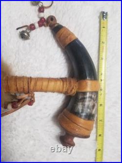 Sioux War Club Dance Stick Staff Bison Horn Vintage or Antique Artist Signed