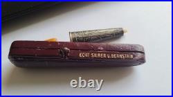 Small Miniature Antique Sterling Silver Cheroot Cigarette Holder with case