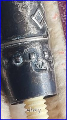 Small Miniature Antique Sterling Silver Cheroot Cigarette Holder with case