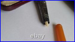 Small Miniature Antique Sterling Silver Cheroot Cigarette Holder with case