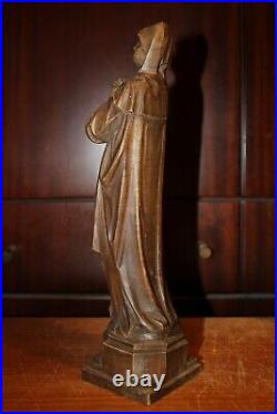 Sold Antique 12 Anri Wood Hand Carved Virgin Mary Our Lady Statue Sculpture