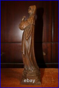 Sold Antique 12 Anri Wood Hand Carved Virgin Mary Our Lady Statue Sculpture