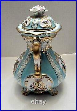 Stunning Antique 10 Richard Klemm Dresden Lidded Urn / Pot Circa Late 1800s