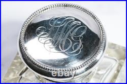 Stunning Large Ornate Antique Paperweight Sterling Silver Desk Inkwell